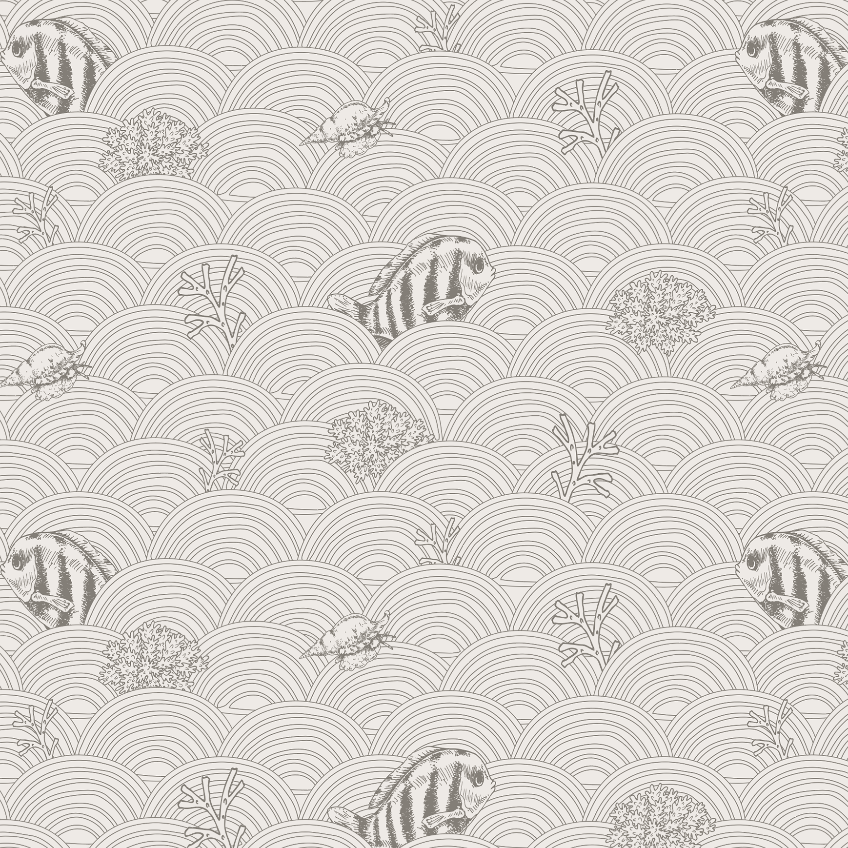 papier-peint-chambre-enfant-poisson-sur-les-vagues-gris